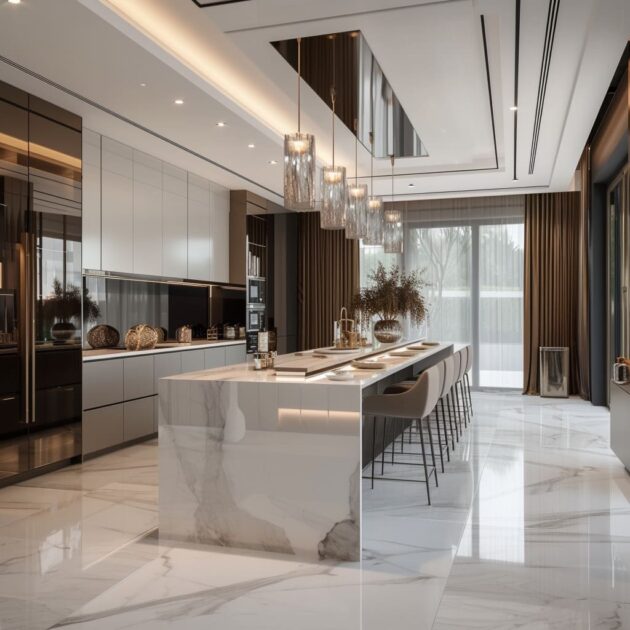 Sleek Elegance: Contemporary Luxury Kitchen Interior Design