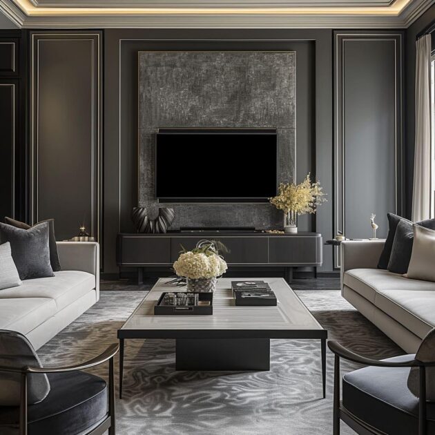 Modern Luxury: Gray Tones in Minimalist Interior Elegance