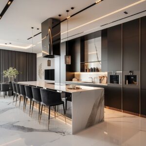 Sleek Elegance: Contemporary Luxury Kitchen Interior Design