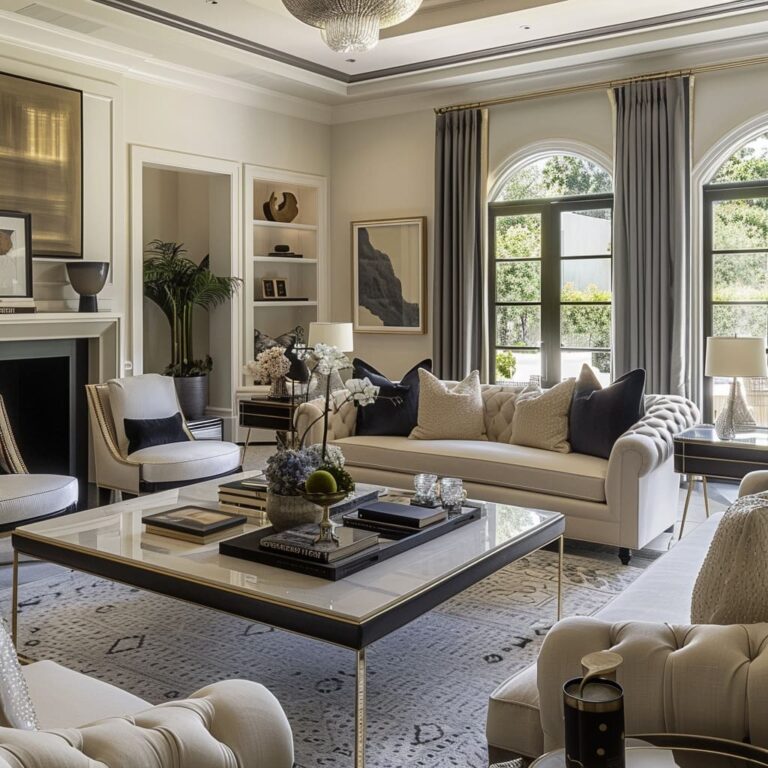 A Guide to Luxurious Transitional Living Room Design Style | FH