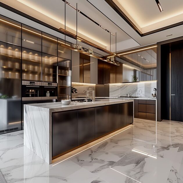 Sleek Elegance: Contemporary Luxury Kitchen Interior Design