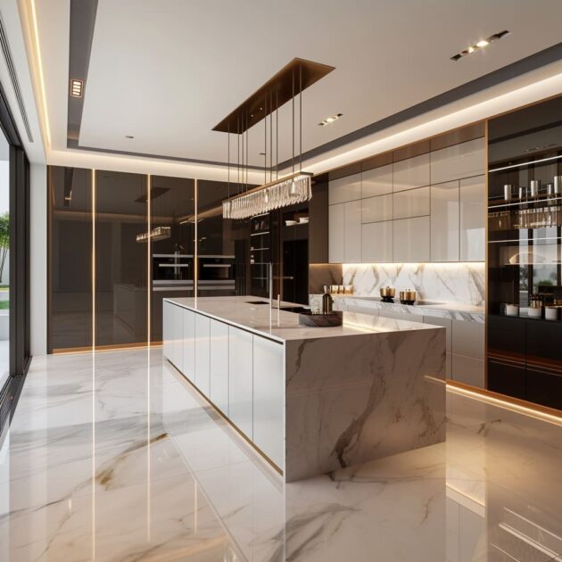 Sleek Elegance: Contemporary Luxury Kitchen Interior Design