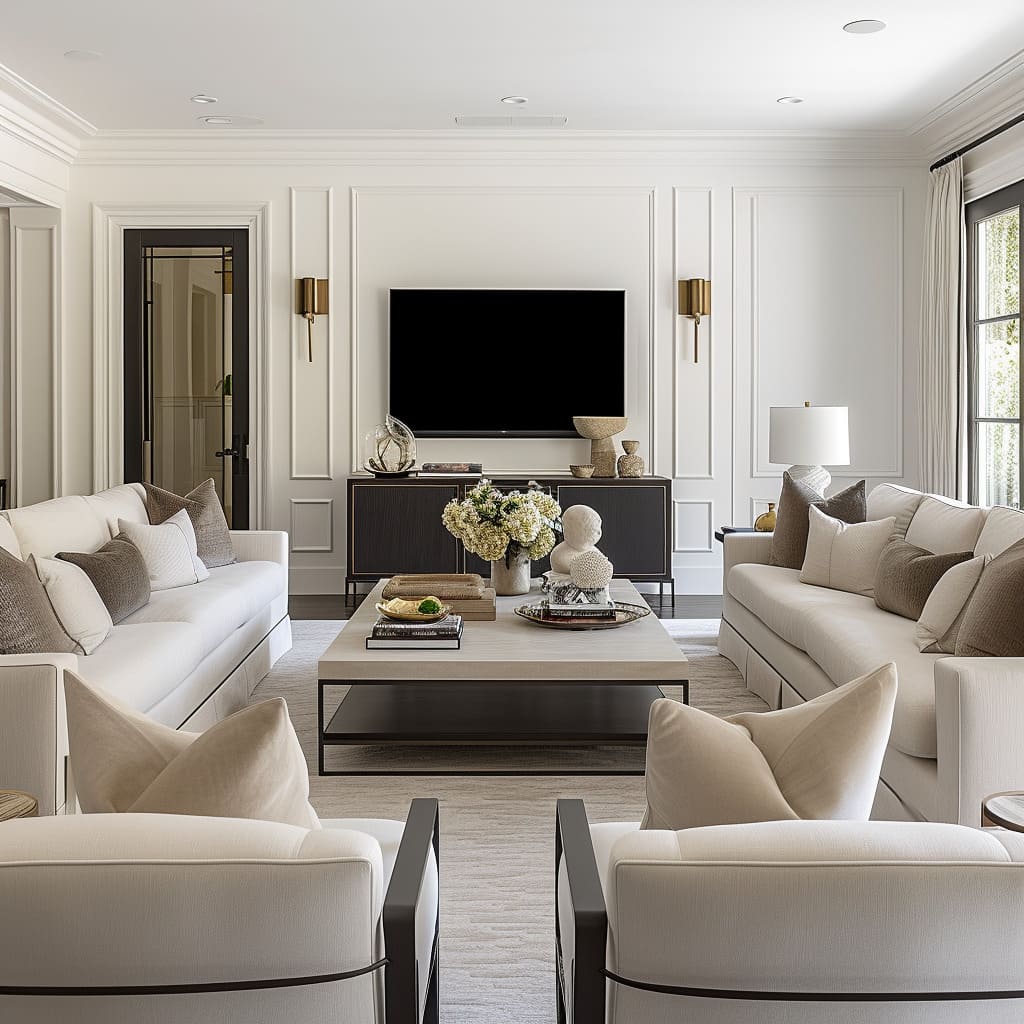 Elegant furnishings add to the visual appeal of the room