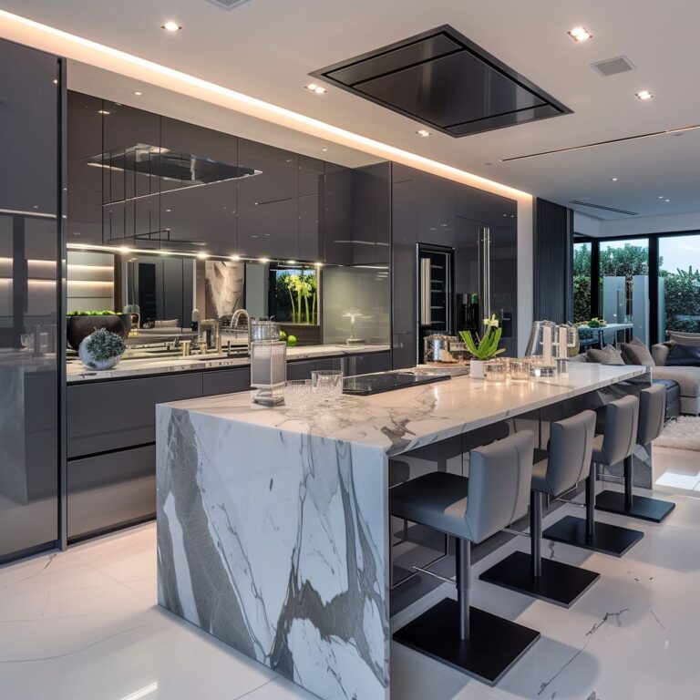 Sleek Elegance: Contemporary Luxury Kitchen Interior Design