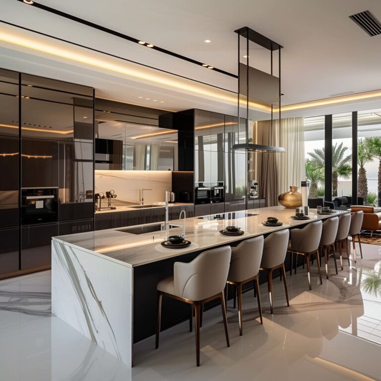 Sleek Elegance: Contemporary Luxury Kitchen Interior Design