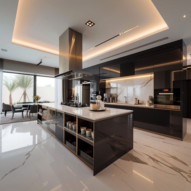 Sleek Elegance: Contemporary Luxury Kitchen Interior Design