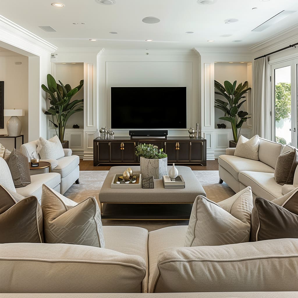 Home furnishings are carefully arranged to enhance interior aesthetics