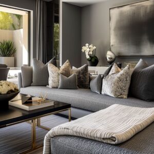 Luxurious Living Room Interior Designs with Rich Gray Hues