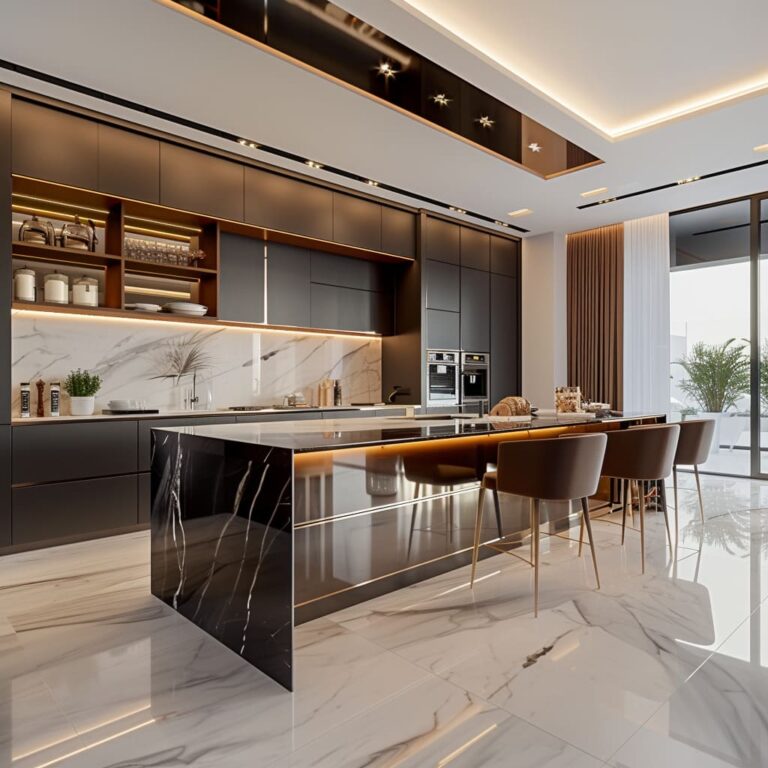 Sleek Elegance: Contemporary Luxury Kitchen Interior Design