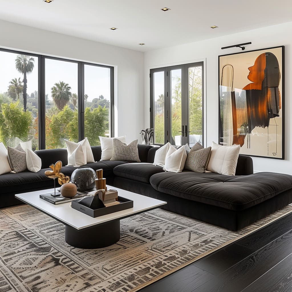 Luxury interior design is showcased through the use of upscale materials