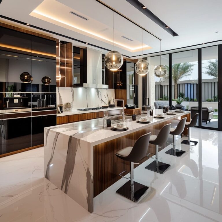 Sleek Elegance: Contemporary Luxury Kitchen Interior Design