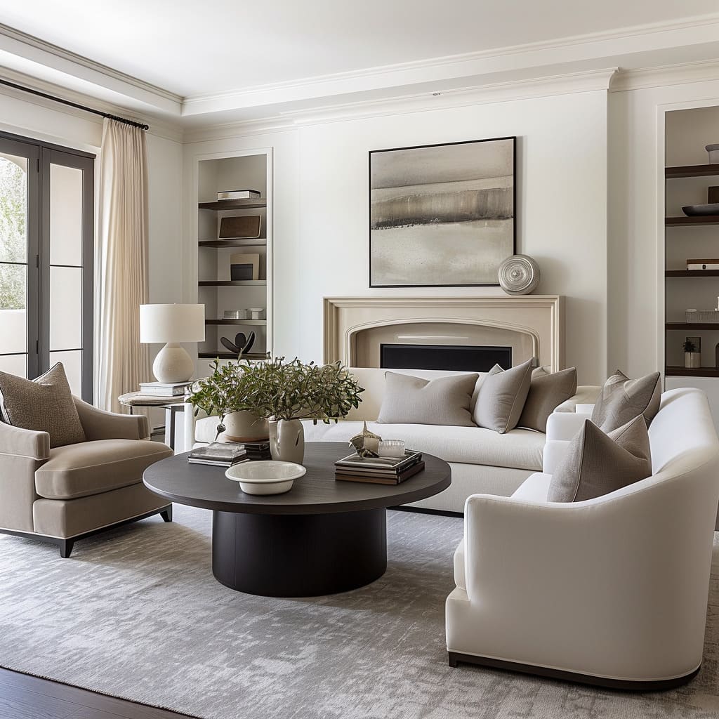 Mirrors and reflective surfaces maximize light and add depth to the drawing room
