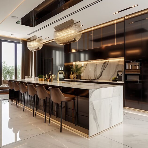 Sleek Elegance: Contemporary Luxury Kitchen Interior Design