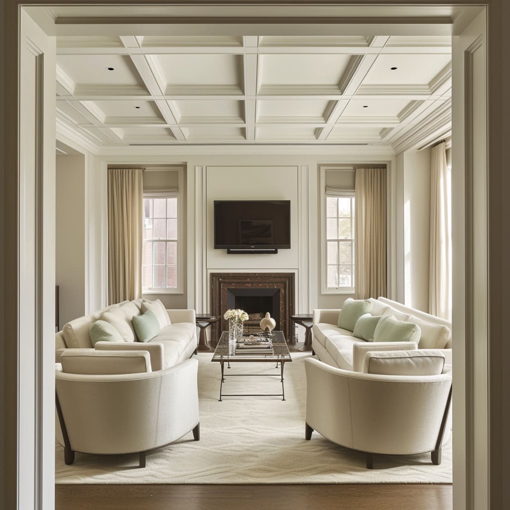 Paneled walls add a touch of sophistication to the interior decor