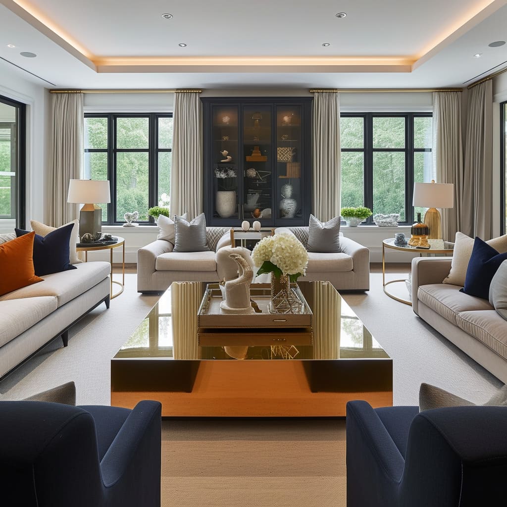 Such contemporary comfort meets stylish elegance in this modern chic space