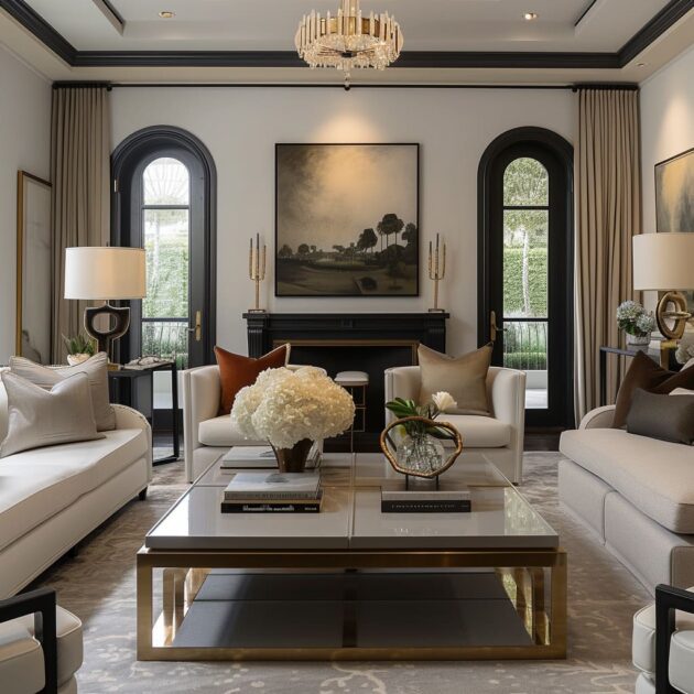 A Harmony of Moldings, Wainscoting, &Contemporary Furniture