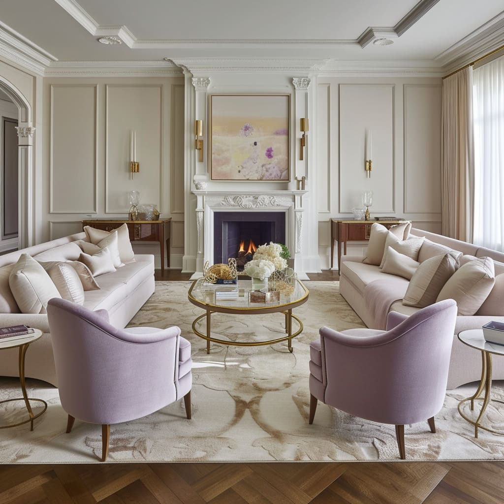 The high-quality wood and brass accents add a sense of opulence to the space
