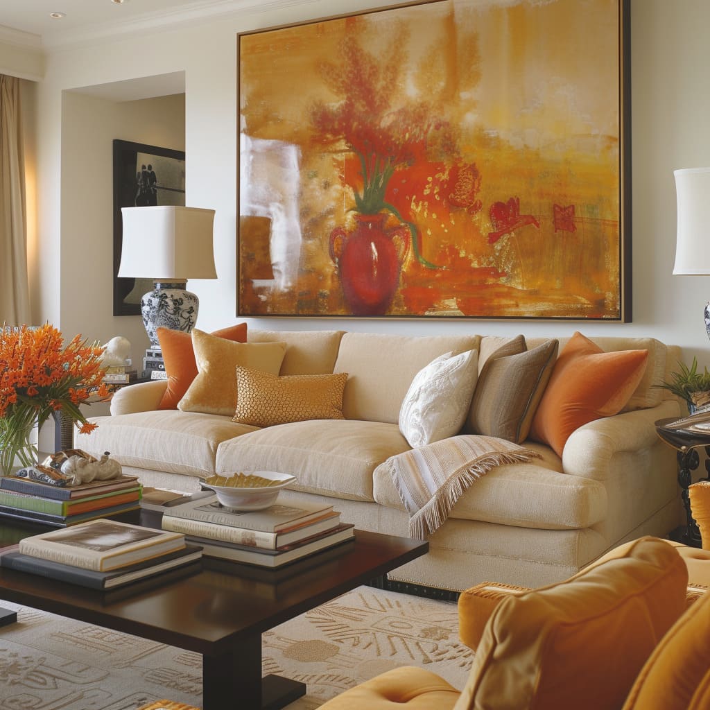 The room's elegance is accentuated by neutral colors and understated decor