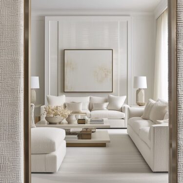 Dreamy White, Beige, and Cream Living Room Interior Ideas