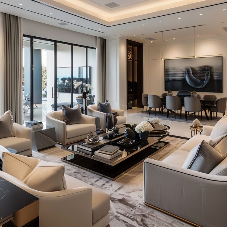 A Dive into Luxury Transitional Living Room Interior Design
