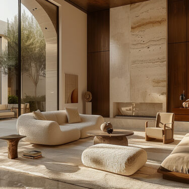 Minimalist Living Room Interiors with Natural Materials | FH - Natural Materials In Minimalist Penthouse Decor