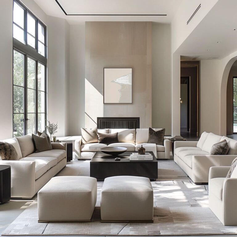 Minimalist Approach in Transitional Living Room Interiors