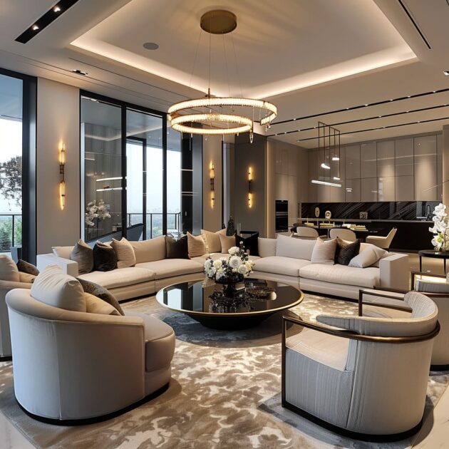 A Dive into Luxury Transitional Living Room Interior Design