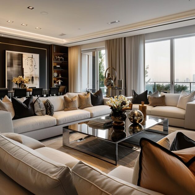 A Dive into Luxury Transitional Living Room Interior Design