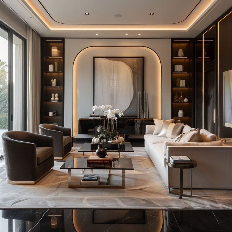 A Dive into Luxury Transitional Living Room Interior Design