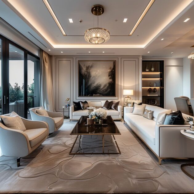 A Dive into Luxury Transitional Living Room Interior Design