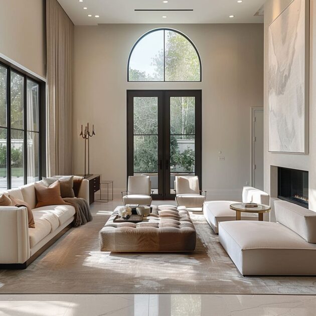 Minimalist Approach in Transitional Living Room Interiors