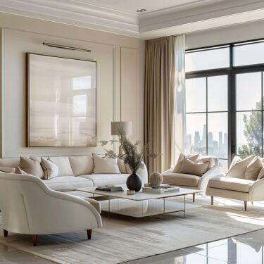 Minimalist Approach in Transitional Living Room Interiors