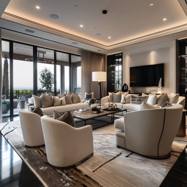 A Dive into Luxury Transitional Living Room Interior Design