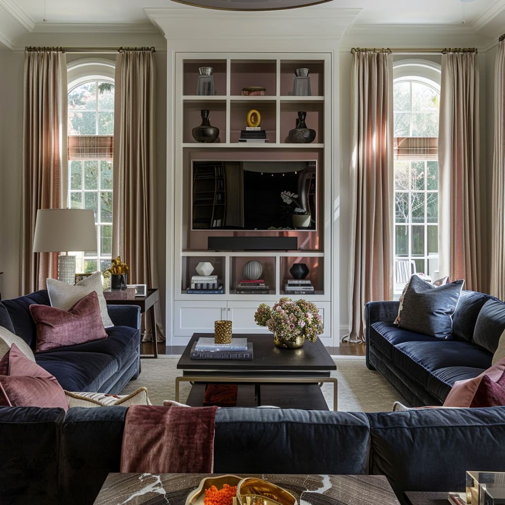 Comfort is key in this family-friendly space with ample seating options