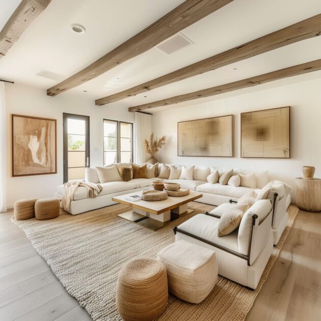 Contemporary White Tones Living Room Interior Design