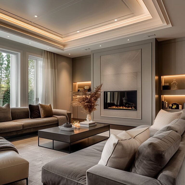 Contermporary Transitional Living Room: Walls, Ceiling, Decor