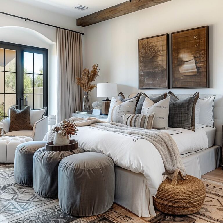 Modern Rustic Farmhouse Master Bedroom Design Ideas