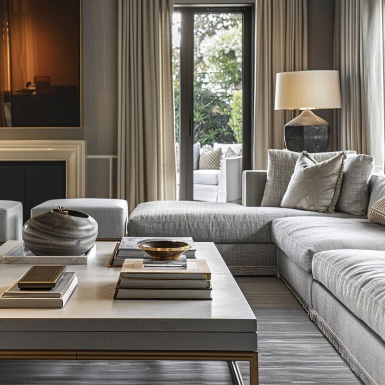 Design Ideas for a Living Room with a Grey Sofa and Decor