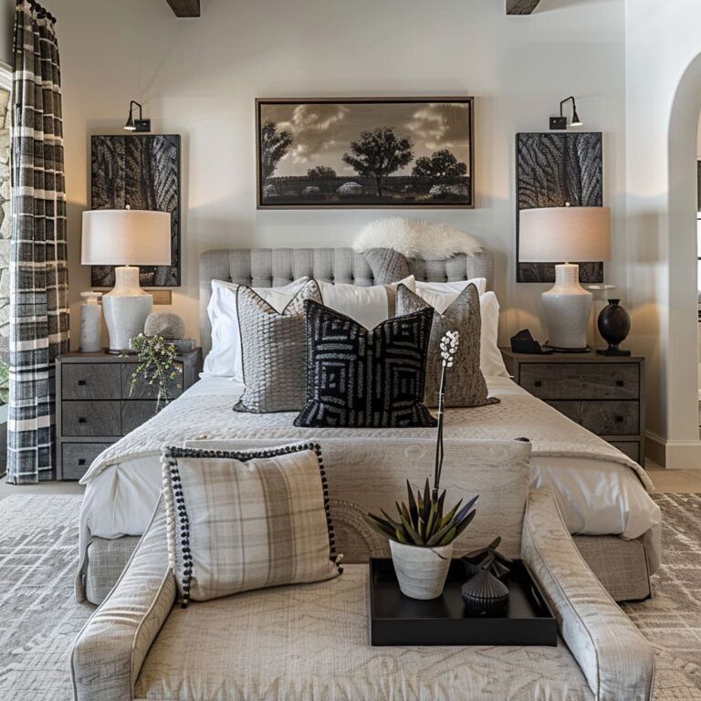 Modern Rustic Farmhouse Master Bedroom Design Ideas