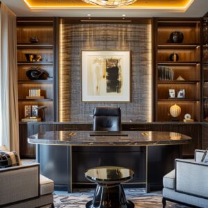 A luxury affluence atmosphere involves incorporating luxurious materials and subtle accents