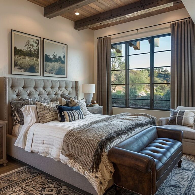 Modern Rustic Farmhouse Master Bedroom Design Ideas