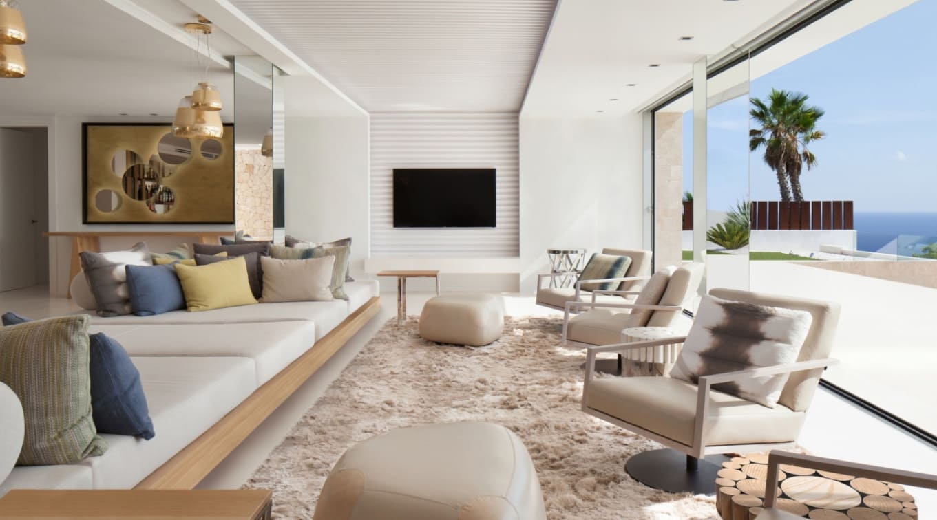 An open living room interior design