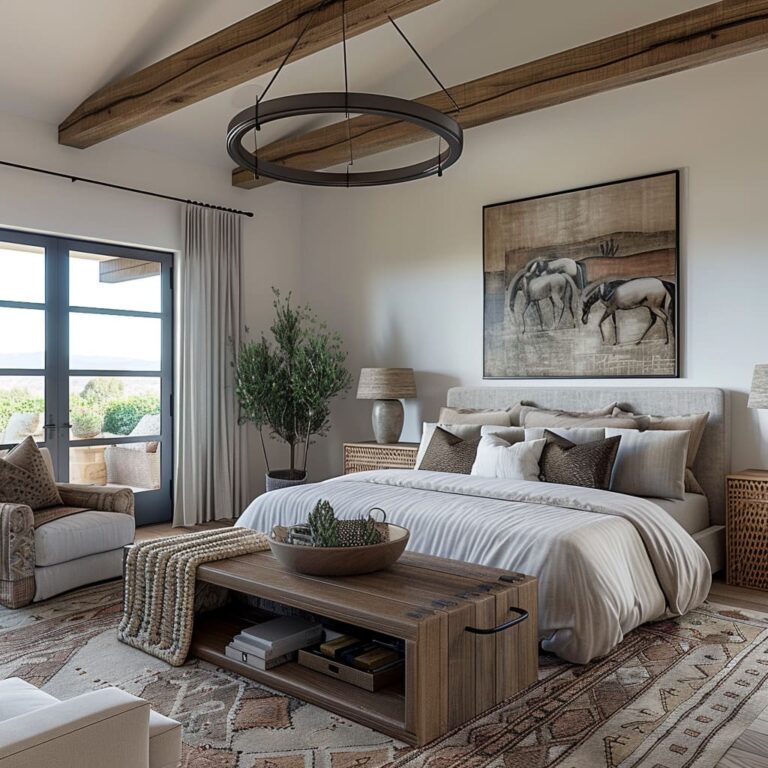 Modern Rustic Farmhouse Master Bedroom Design Ideas