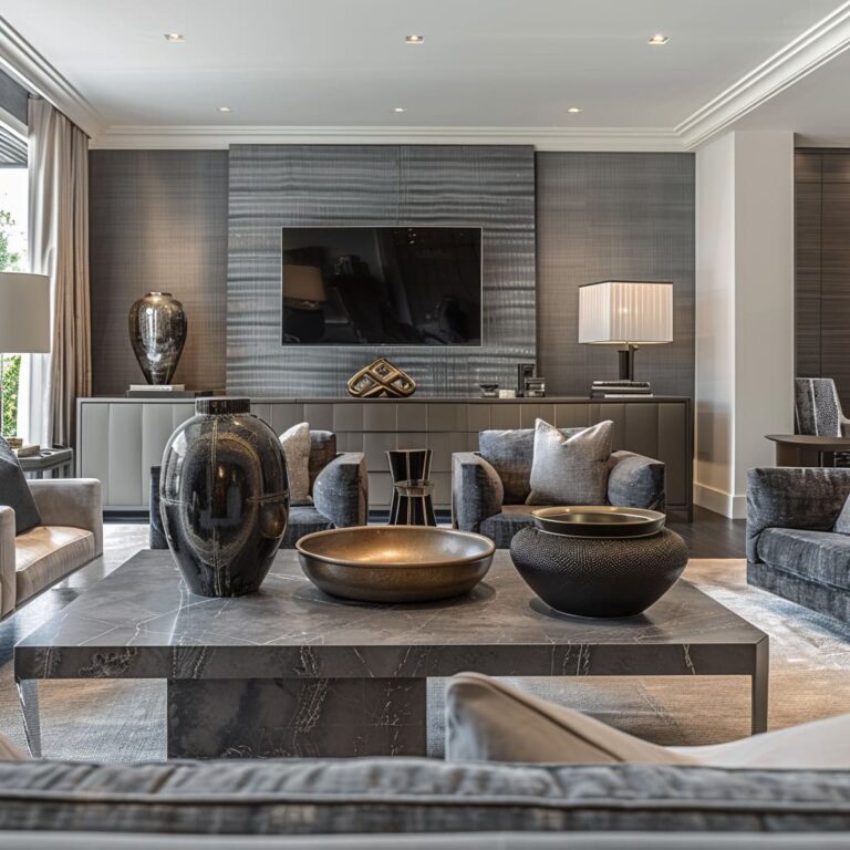 Design Ideas for a Living Room with a Grey Sofa and Decor