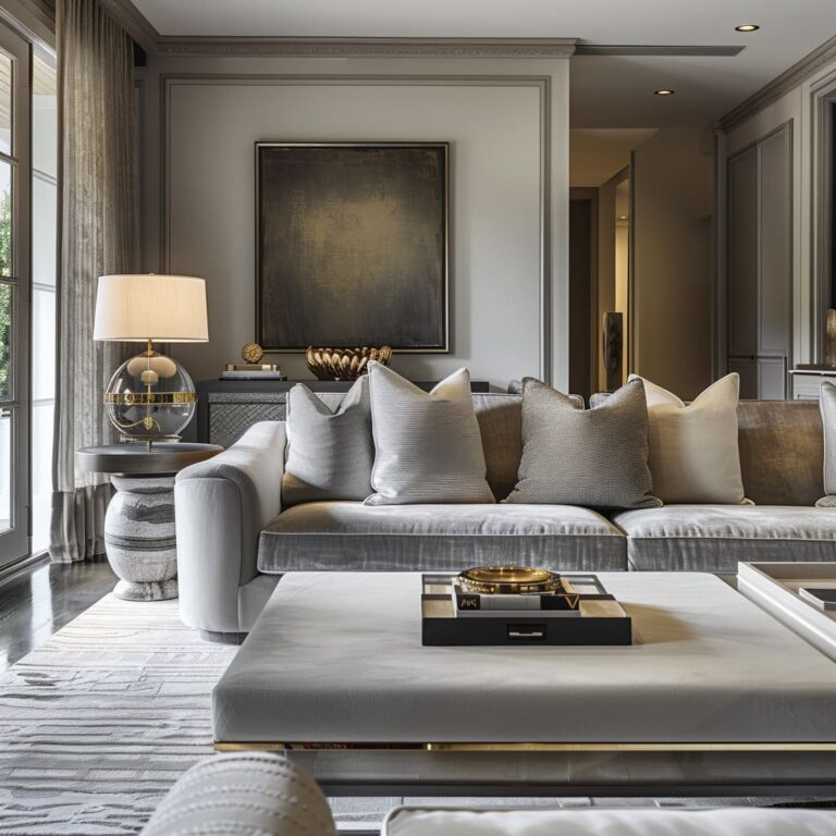 Design Ideas for a Living Room with a Grey Sofa and Decor