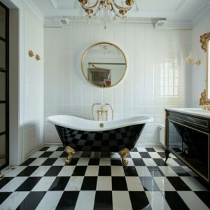 How to Beautifully Upgrade a Typical American House Bathroom with Art Deco Elements and Ideas