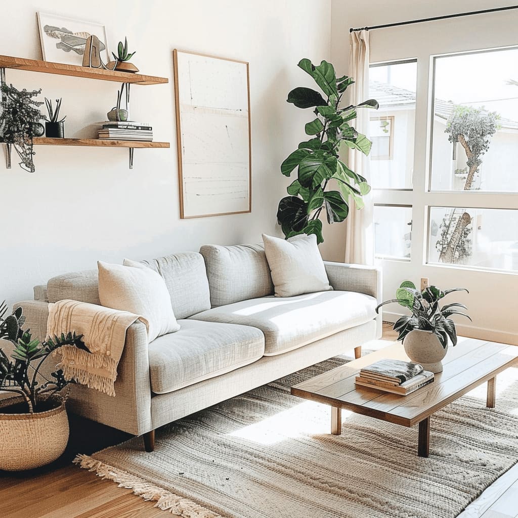 Minimalist interior design for a living room
