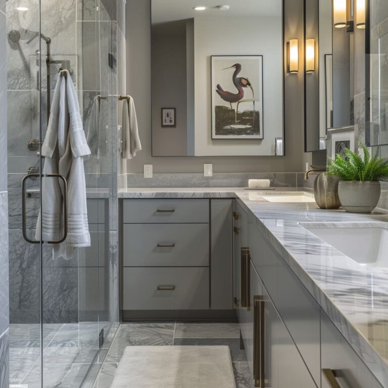 Bold & Beautiful Master Bathroom Ideas in Gray & Black | FH