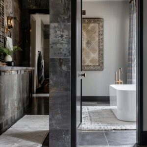 Bold and Beautiful: Master Bathrooms in Deep Gray and Black Shades