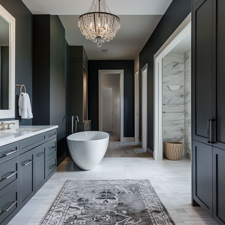 Bold & Beautiful Master Bathroom Ideas in Gray & Black FH